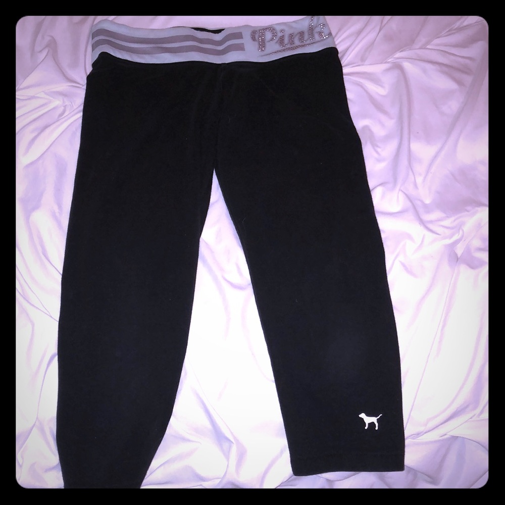 PINK vs black capri leggings.